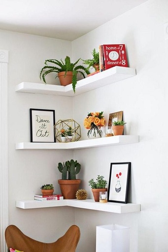 [AM-0545] Painted Floating Shelf Small/رف خشبي معلق
