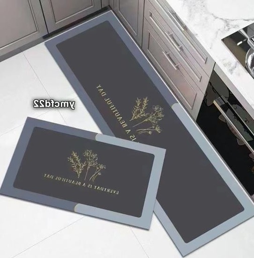 [AM-24817] 2 Pcs Quick Drying Kitchen Rug 120X40cm/سجادتان للمطبخ سريعتا الجفاف