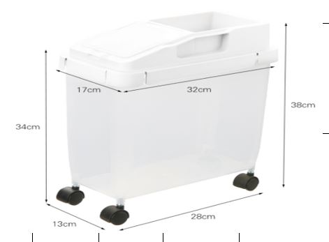 RICE BOX WITH WHEELS / حافظة الأرز بعجلات