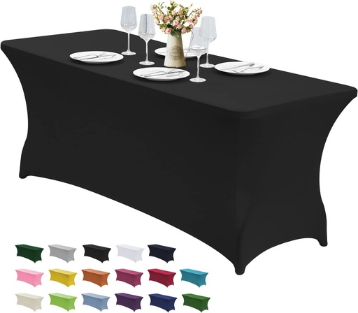 [AM-3784]  Stretchable Table Cover-Black/ غطاء طاولة المطاط - اسود