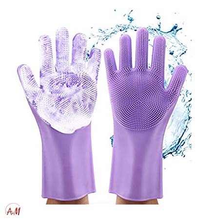 [AM-0871] SILICON GLOVES/قفازات غسيل الأطباق