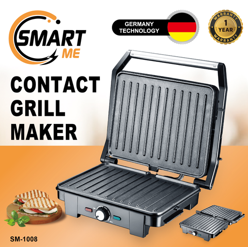 [SM-1008] Smart Me 2-in-1 Contact Grill Maker /الشواية الذكية 2 في 1 سمارت مي