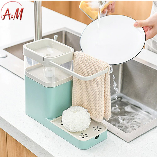 [AM-0299] Soap Dispenser Manual Press/أستاند الاسفنج مع موزع الصابون