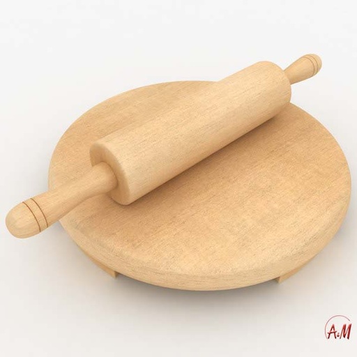 The rolling of wooden dough with a roll/فرادة العجين الخشبية مع رولة