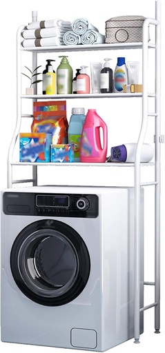 Three-layer metal space-saving shelf organizer/ستاند التنظيم فوق الغسالة