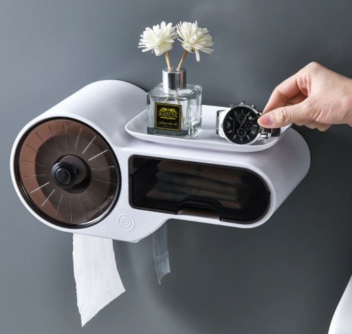 WALL MOUNTED ROLL PAPER STORAGE BOX / علبة المناديل مع صندوق للتخزين
