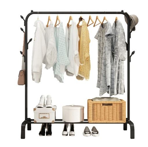 [AM-601] Clothes Single Hanger Stand+1 shelf / ستاند الملابس السنقل +رف 1