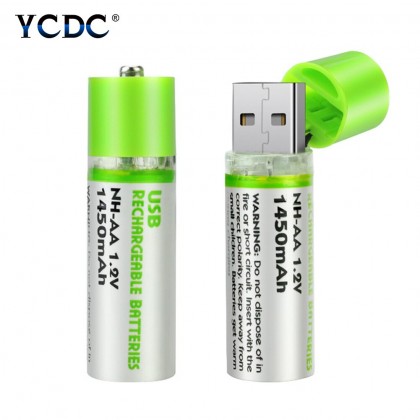 USB AA 2 Batteries/  بطارية بالشحن 