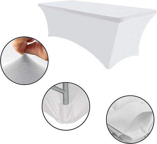 [AM-4021]  Stretchable Table Cover-White/ غطاء طاولة المطاط - ابيض