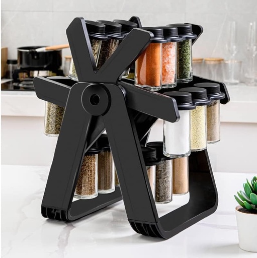 18 Jars rotating spice organizer wheel /  عجلة منظمة التوابل الدوارة 18 زجاجة 
