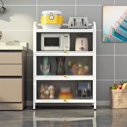 [AM-4459] STORAGE Cabinet 3 LAYER + 1 rack 112x80x32cm /خزانة التنظيم 3 ادراج +رف