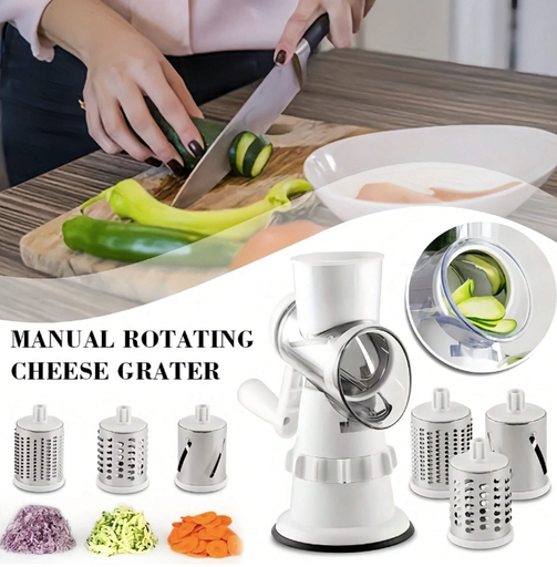 [AM-4547] SUMO vegetable, cheese slicer, grater, 4 pieces/قطاعة ومبشرة خضروات و الجبن الدوارة 4 قطع