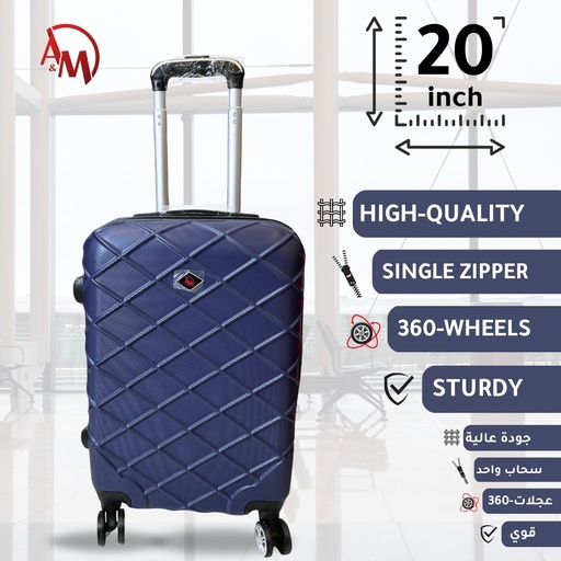 [AM-4572] TRAVEL BAG SINGLE ZIPPER SMALL "NAVY BLUE "/حقيبة سفر بسحاب واحد صغيرة "لون البحري"