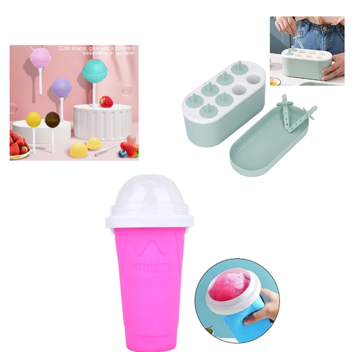 [20740] SLUSH MAKER / كوب عمل السلاش+قالب عمل الحلوى المصاص+قالب الاسكريم