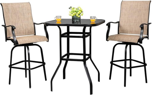 [AM-4866] Three-piece swivel chair set/ جلسة مكونة من  كرسين وطاولة