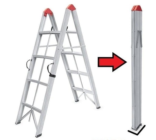[AM-4876] Aluminum Foldable Ladder 4steps/ سلم ألومنيوم قابل للطي 4 درجات