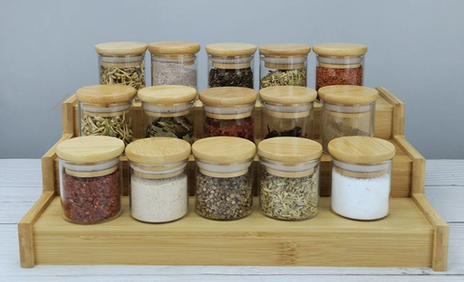 [AM-4881] 33*19.5*11cm Wooden spice organizer racks/رفوف تنظيم التوابل الخشبي