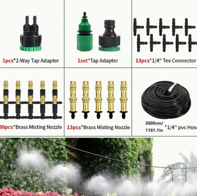 [BOCT 4217-35] 5meters,MIST KIT/نظام تبريد ضبابي خارجي لري الحدائق للفناء والدفيئة