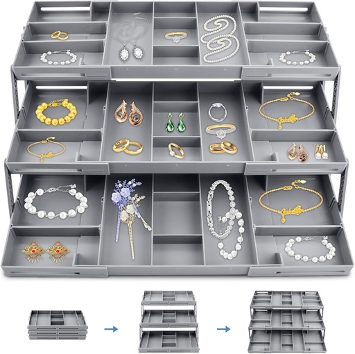 [BOCT 4217-37] 3 Tier Drawer Organizer Expandable/منظم أدراج بثلاث طبقات قابل للتوسيع