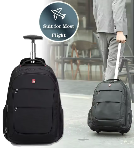 [AM-4948] Trolley backpack 2pcs/حقيبة ظهر بعجلات قطعتين
