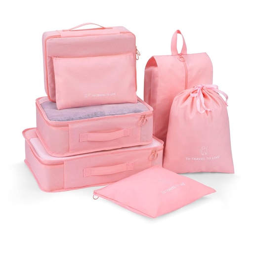 [AM-4962] Toiletry kit set of 7 pieces/مجموعة شنط السفر مكونة من 7 قطع