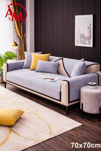 [AM-4995] Non-slip Couch Cover Mat S SIZE 70*70 BLUE COLOR /غطاء أريكة غير قابل للانزلاق مقاس صغير 70*70 لون أزرق