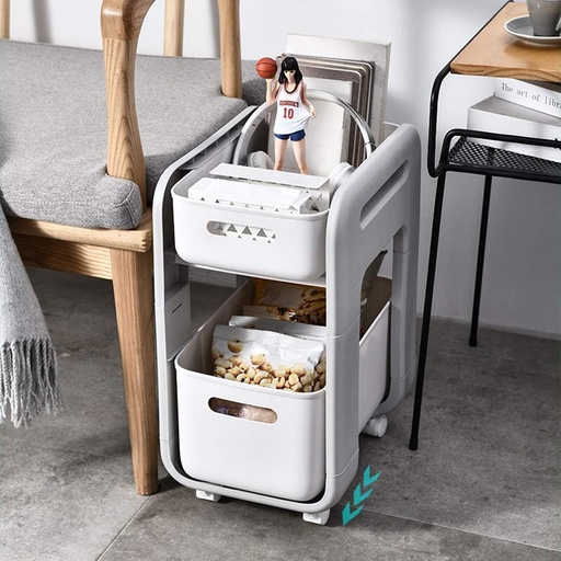[AM-6045] Storage Trolley 2-Layer/عربة تخزين من طبقتين