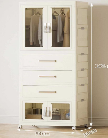 [AM-6060] Folding Wardrobe Double door Storage box