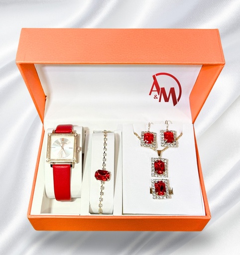 [AM-6063] 6Pcs Women Sparkling Jewelry Set/ مجموعة مجوهرات نسائية براقة مكونة من 6 قطع