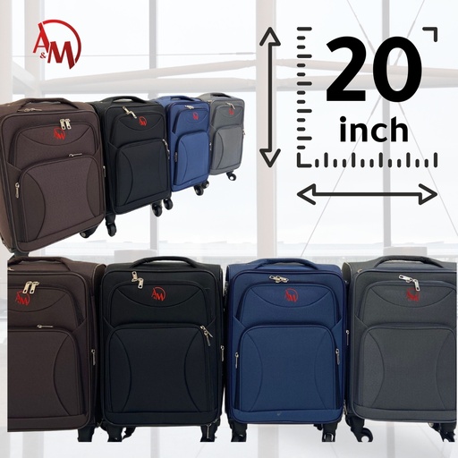 [AM-6076] Travel Suitcase Double zipper - Small 20 CM / حقيبة سفر بسحاب مزدوج - صغيرة 20 سم