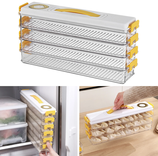 [AM-6101] Dumpling Storage Box 4-Layer Food Freezing Box/علبة تخزين وتجميد الطعام 4 طبقات 