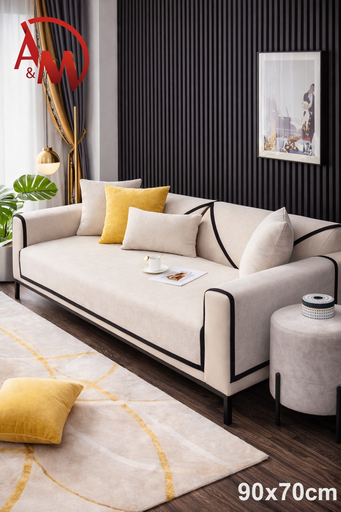 [AM-6159] Non-slip Couch Cover Mat M SIZE 90*70 OFF WHITE COLOR / غطاء أريكة مانع للانزلاق، مقاس متوسط، 90*70، لون أبيض عاجي