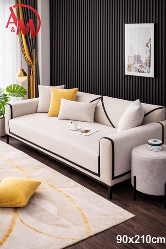 [AM-6161] Non-slip Couch Cover Mat XL SIZE 90*210 OFF WHITE COLOR / غطاء أريكة غير قابل للانزلاق مقاس XL 90*210 لون أبيض عاجي