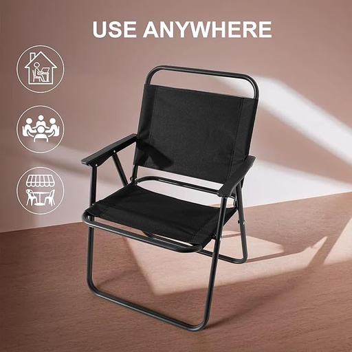 [AM-6210] Foldable Chair Black ,White / كرسي متنقل قابل للطي أسود وأبيض