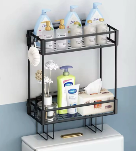 [AM-6219] OVER TOILET STORAGE SHELVES /رفين تخزين فوق المرحاض للحمام