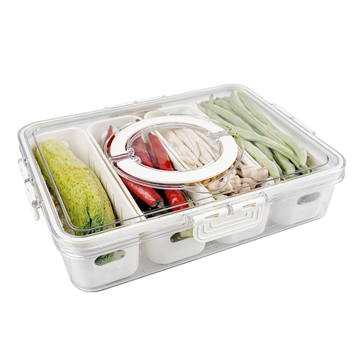 [AM-6222] 4-Compartment Detachable Fridge Food Container/ علبة حفظ الطعام قابلة للفصل مكونة من 4 أقسام
