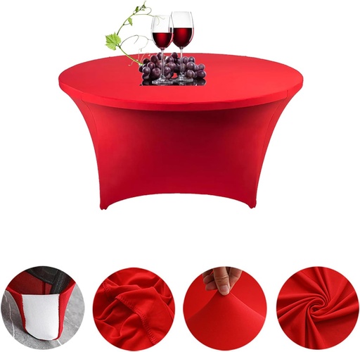 [AM-6255] Round Table Cover RED-150cm/غطاء طاولة مستديرة لون الأحمر