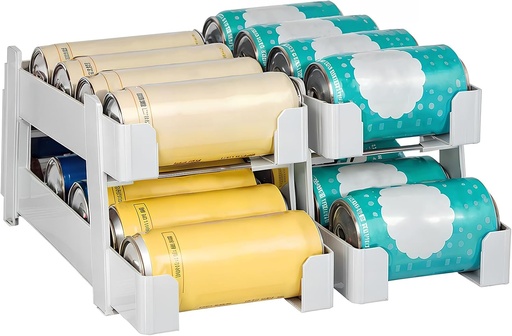 [AM-6286] Can Organizer Dispenser for Refrigerator 35.5X13.5cm /منظم علب المشروبات للثلاجة