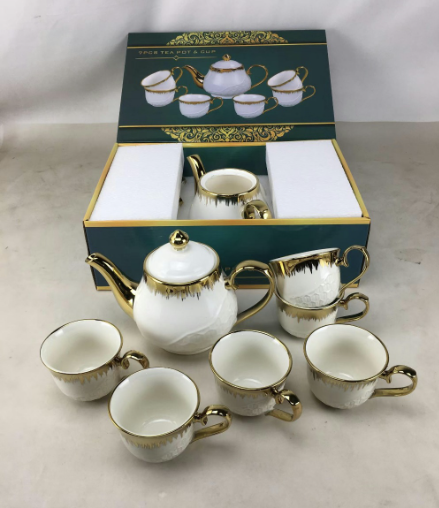 [AM-6436] 7 PCS TEA POT & CUPS -C/7 قطع من أبريق الشاي والأكواب