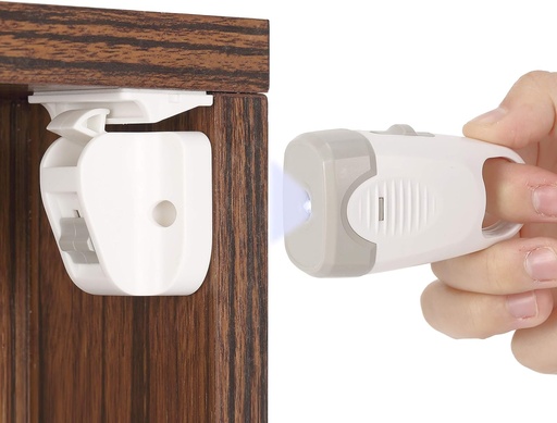 [AM-6355] Magnetic Cabinet Child Proof  Lock With Light / قفل مغناطيسي للخزانة مقاوم للأطفال مزود بإضاءة