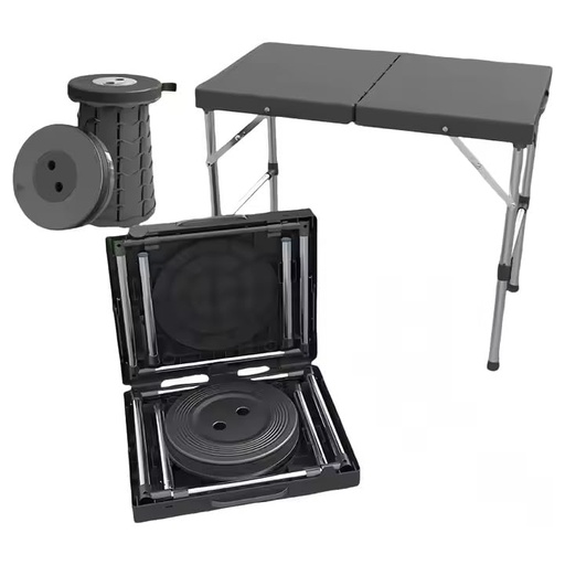 [AM-6388] 2 In 1 Folding Portable Table and Stool Set /طقم طاولة متنقلة قابلة للطي مع مقعد 2 في 1
