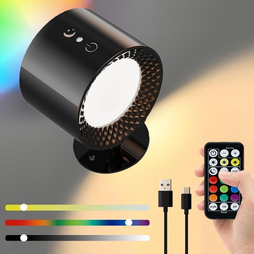 [AM-6502] LED Wall Mounted RGB Light, Rechargeable Battery /مصباح LED RGB مثبت على الحائط، بطارية قابلة لإعادة الشحن