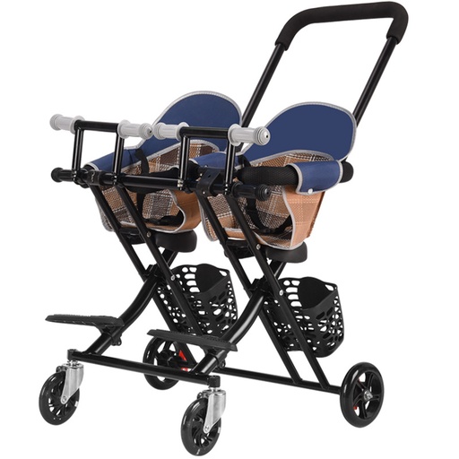 [AM-6457] Foldable Twin Baby Walking Stroller /عربة أطفال توأم قابلة للطي