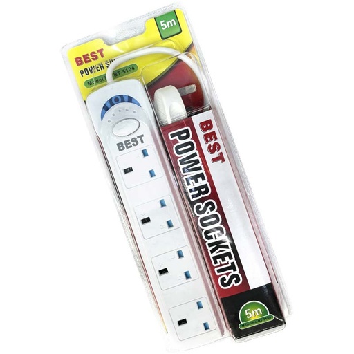 [AM-520551] BEST Power Extension 4 Sockets 5.M/  بيست تمديدات الطاقة 4مقابس بطول 5 أمتار