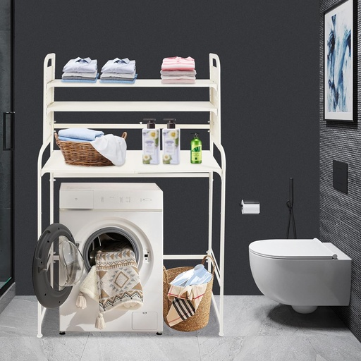 [AM-6341] 3-layer Metal Adjustable Laundry Room space-saving organizer/منظم غسيل قابل للتعديل من المعدن بثلاث طبقات لتوفير المساحة في غرفة الغسيل