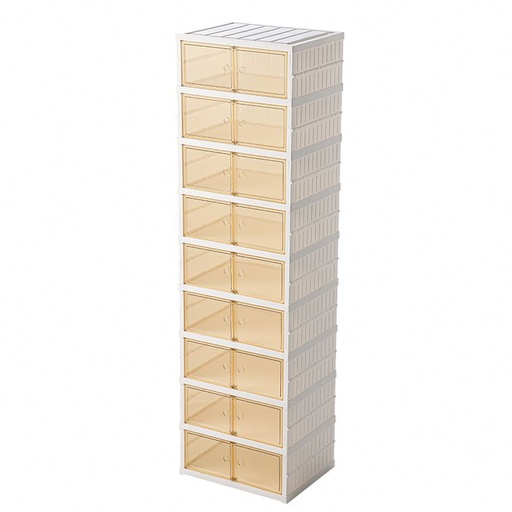 [AM-66799] 9 Layers Plastic Foldable Shoe Rack Cabinet /خزانة أحذية بلاستيكية قابلة للطي مكونة من 9 طبقات