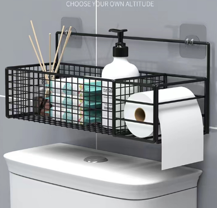 [AM-6756] Metal Mesh Over The Toilet Storage Rack/شبكة معدنية فوق رف تخزين المرحاض