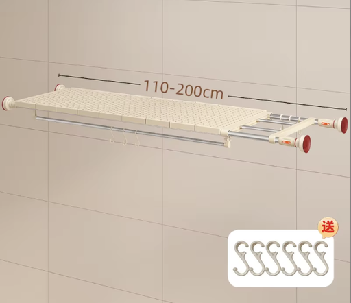 [AM-0841] Expandable Stainless Steel Wall-Mounted Storage Rack 110-200 CM/رف تخزين جداري قابل للتمديد مصنوع من الفولاذ المقاوم للصدأ 