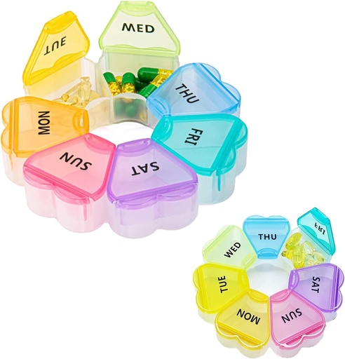 [AM-5540] Round Weekly Pill Case Medicine/علبة حبوب أسبوعية مستديرة