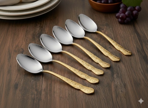 [AM-7012] STEEL SPOON 6 PCS. / طقم ملاعق